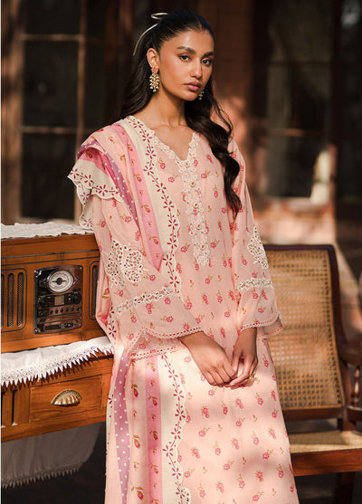 Cross Stitch Eid Lawn Unstitched Collection 2024 D-20 Peach Glam