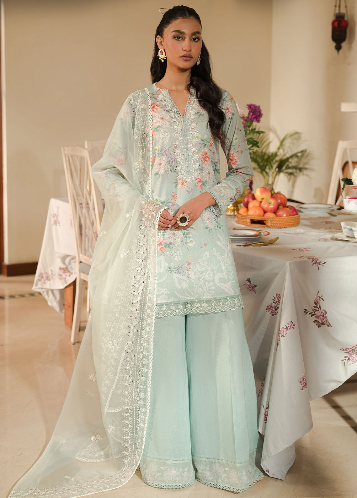 Cross Stitch Eid Lawn Unstitched Collection 2024 D-21 Pearl Floral