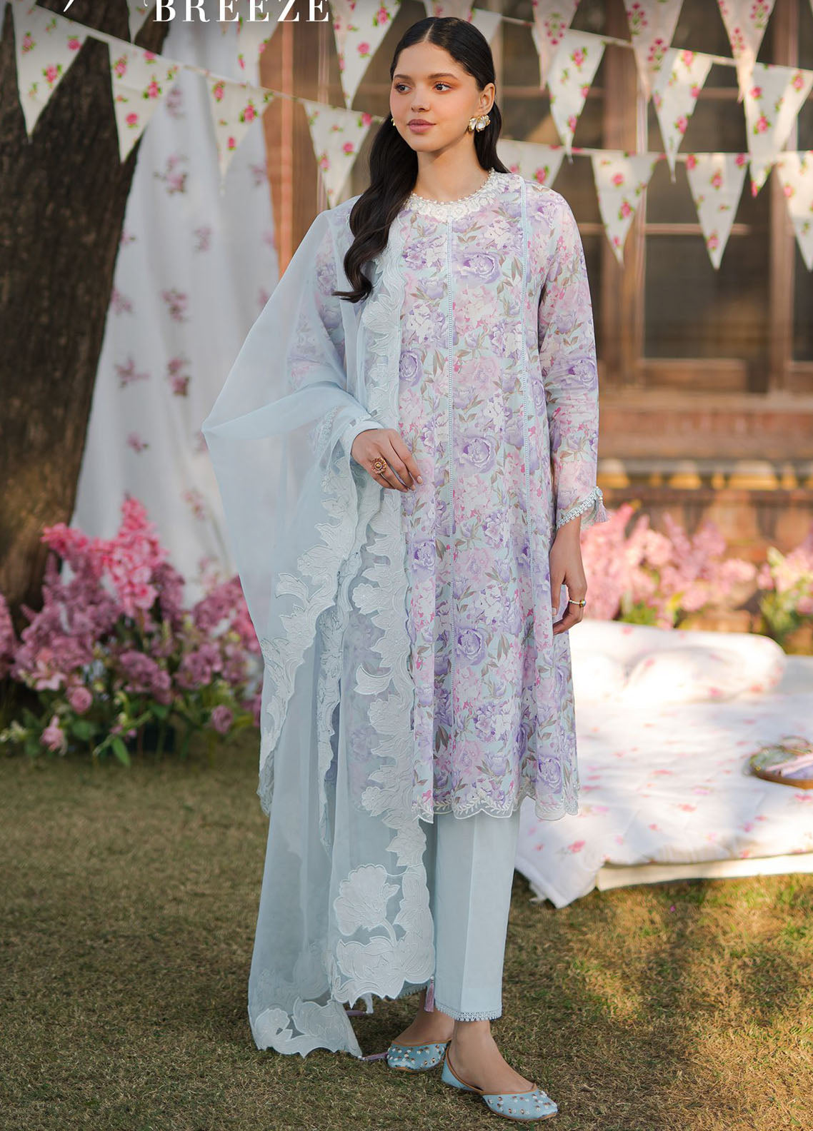 Cross Stitch Eid Lawn Unstitched Collection 2024 D-24 Tender Breeze