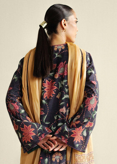 Coco by Zara Shahjahan Printed Slub Cotton Suits Unstitched 3 Piece CZS25PU D-01 B Meadow