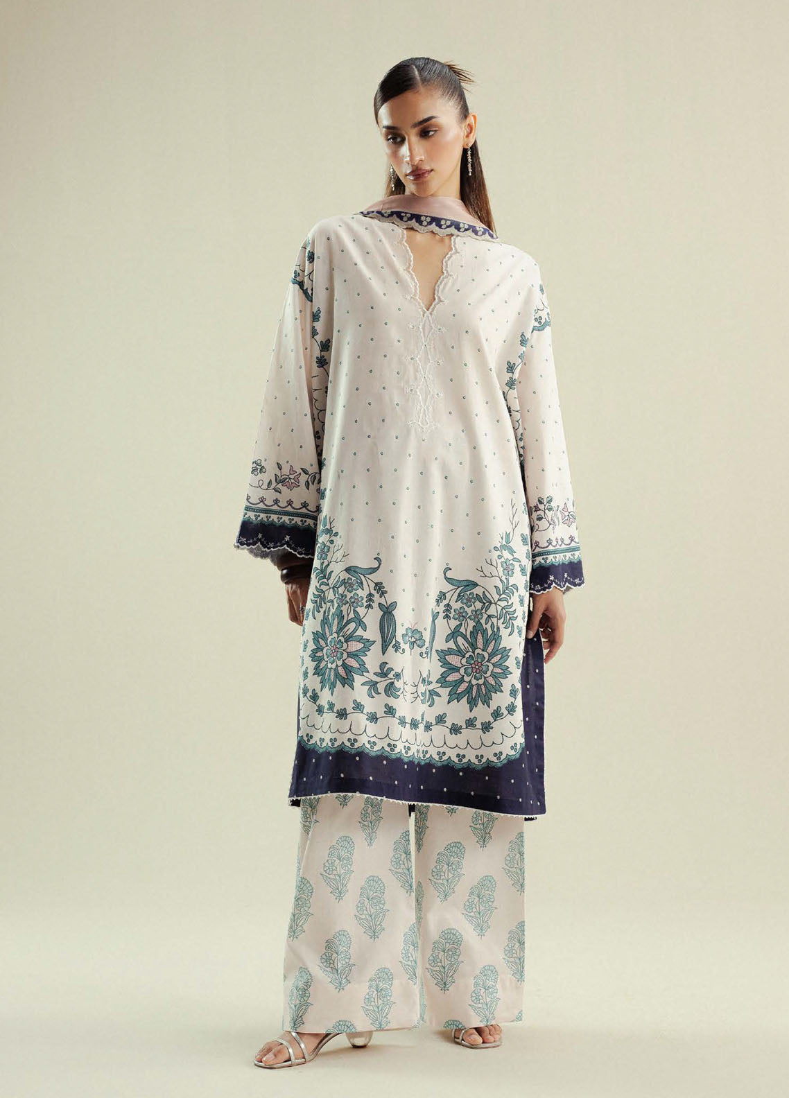 Coco by Zara Shahjahan Printed Slub Cotton Suits Unstitched 3 Piece CZS25PU D-02 B Muse