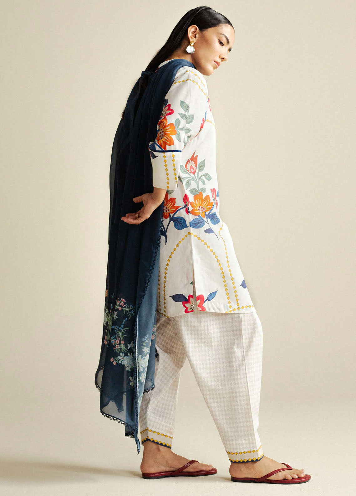 Coco by Zara Shahjahan Printed Slub Cotton Suits Unstitched 3 Piece CZS25PU D-03 A Loom