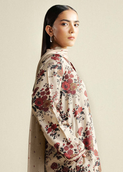 Coco by Zara Shahjahan Printed Cotton Satin Suits Unstitched 3 Piece CZS25PU D-04 B Aster