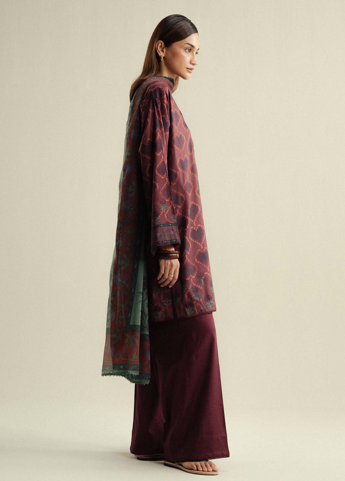 Coco by Zara Shahjahan Printed Cotton Satin Suits Unstitched 3 Piece CZS25PU D-06 B Rove