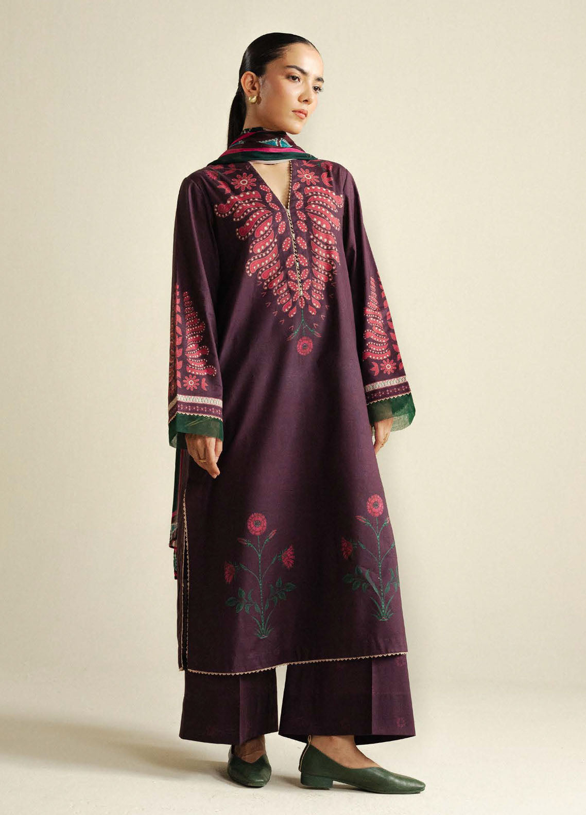 Coco by Zara Shahjahan Printed Cambric Suits Unstitched 3 Piece CZS25PU D-07 A Lilt