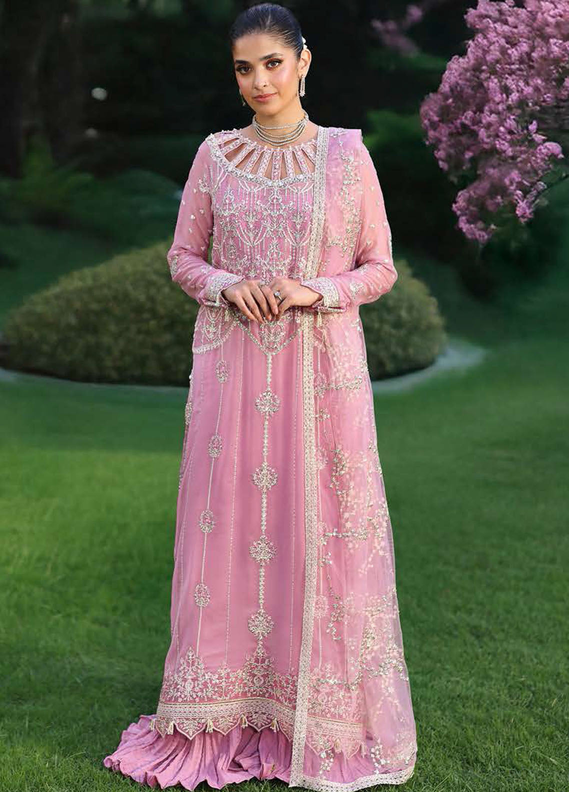 Roheenaz Embroidered Chiffon Suits Unstitched 4 Piece RNZ25AL RN-105 Naaz - Formals Collection