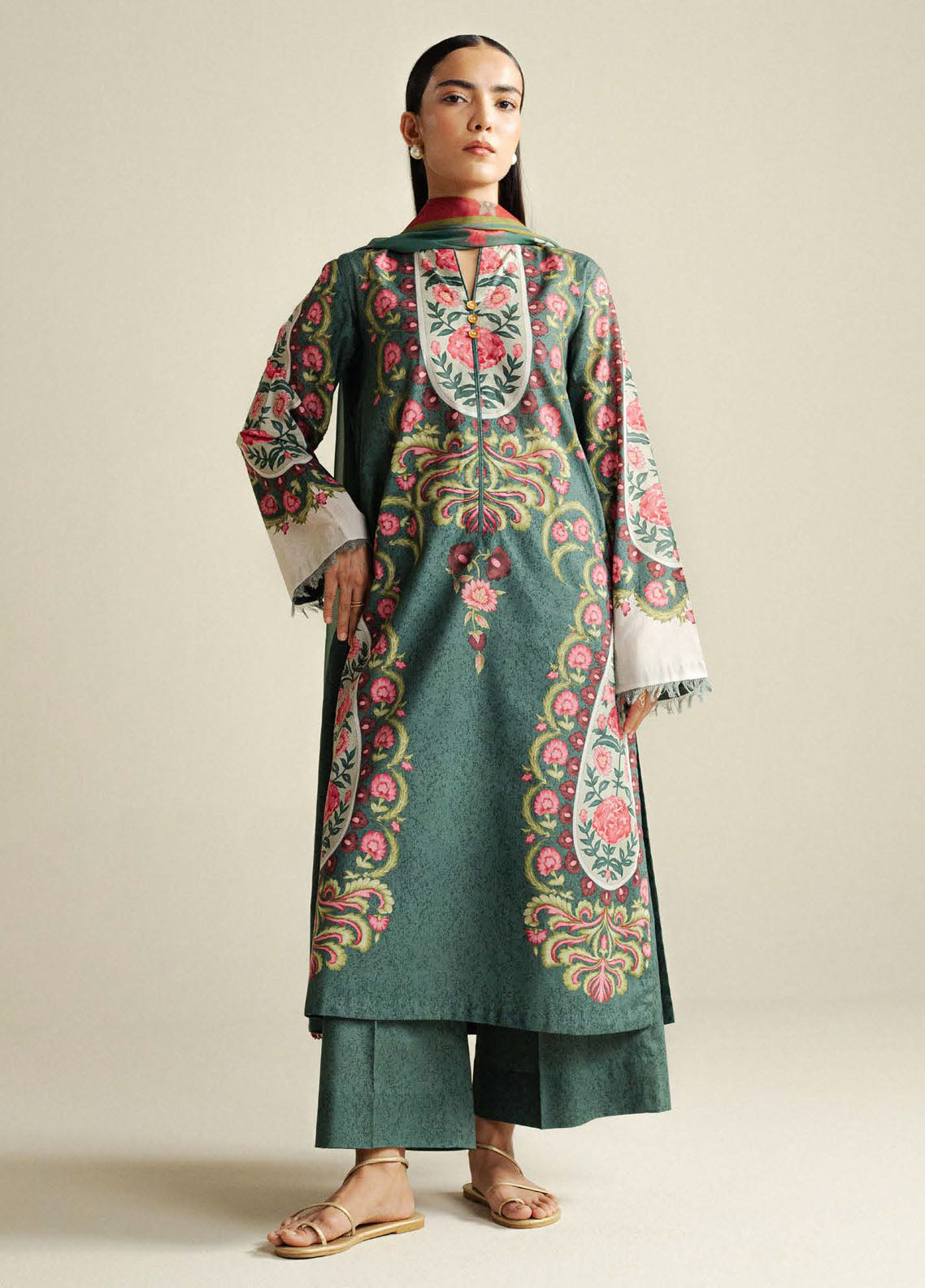 Coco by Zara Shahjahan Printed Cambric Suits Unstitched 3 Piece CZS25PU D-09 A Sol