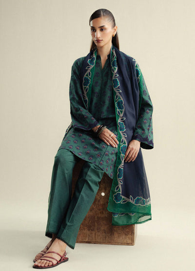 Coco by Zara Shahjahan Printed Cambric Suits Unstitched 3 Piece CZS25PU D-10 A Willow