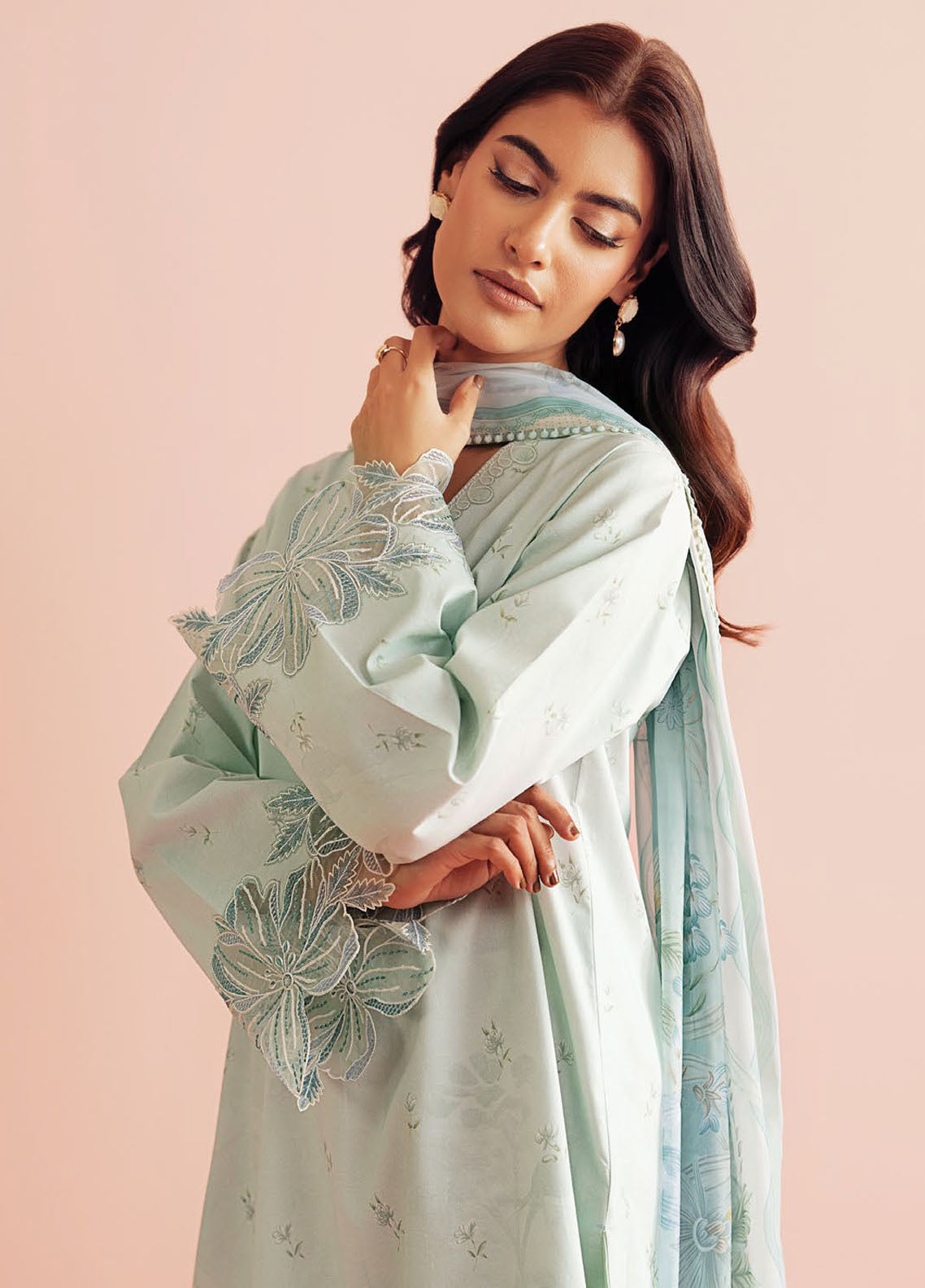 Daffodils by Seran Embroidered Lawn Suits Unstitched 2 Piece SN25DL D-03 Cassie