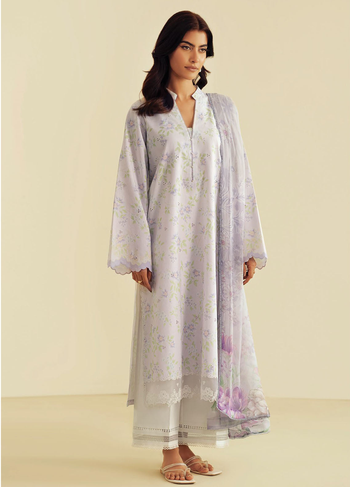 Daffodils by Seran Embroidered Lawn Suits Unstitched 2 Piece SN25DL D-05 Illy