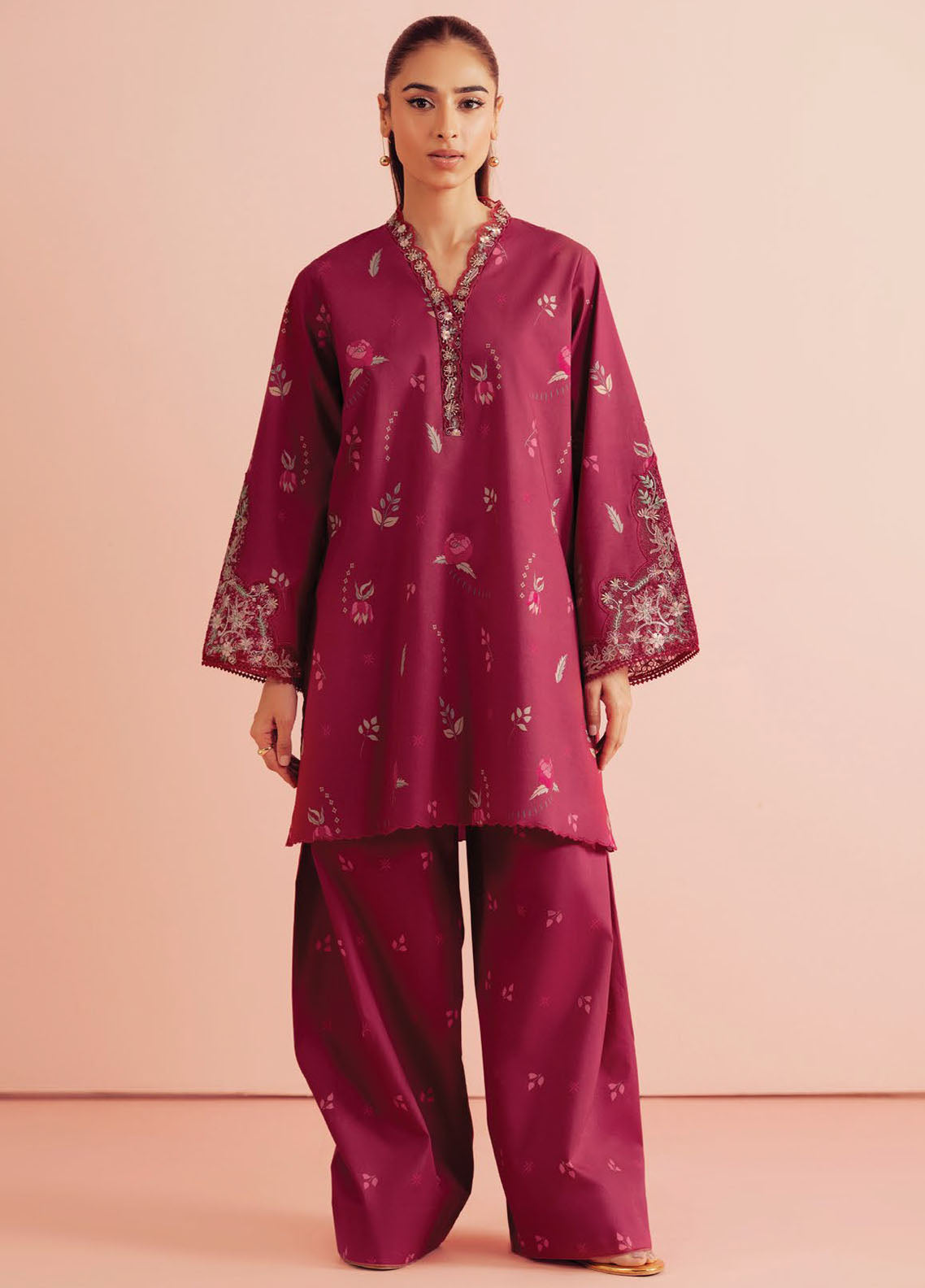 Daffodils by Seran Embroidered Lawn Suits Unstitched 2 Piece SN25DL D-07 Evra