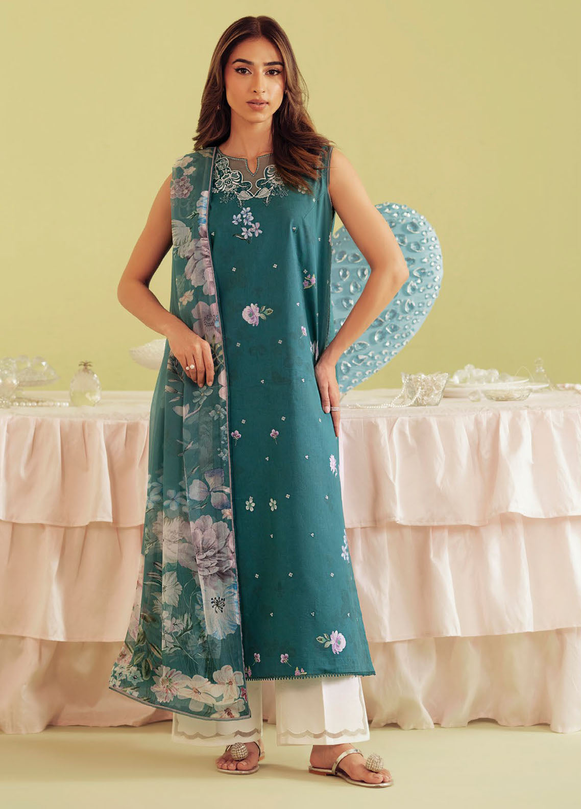 Daffodils by Seran Embroidered Lawn Suits Unstitched 2 Piece SN25DL D-06 Kyma