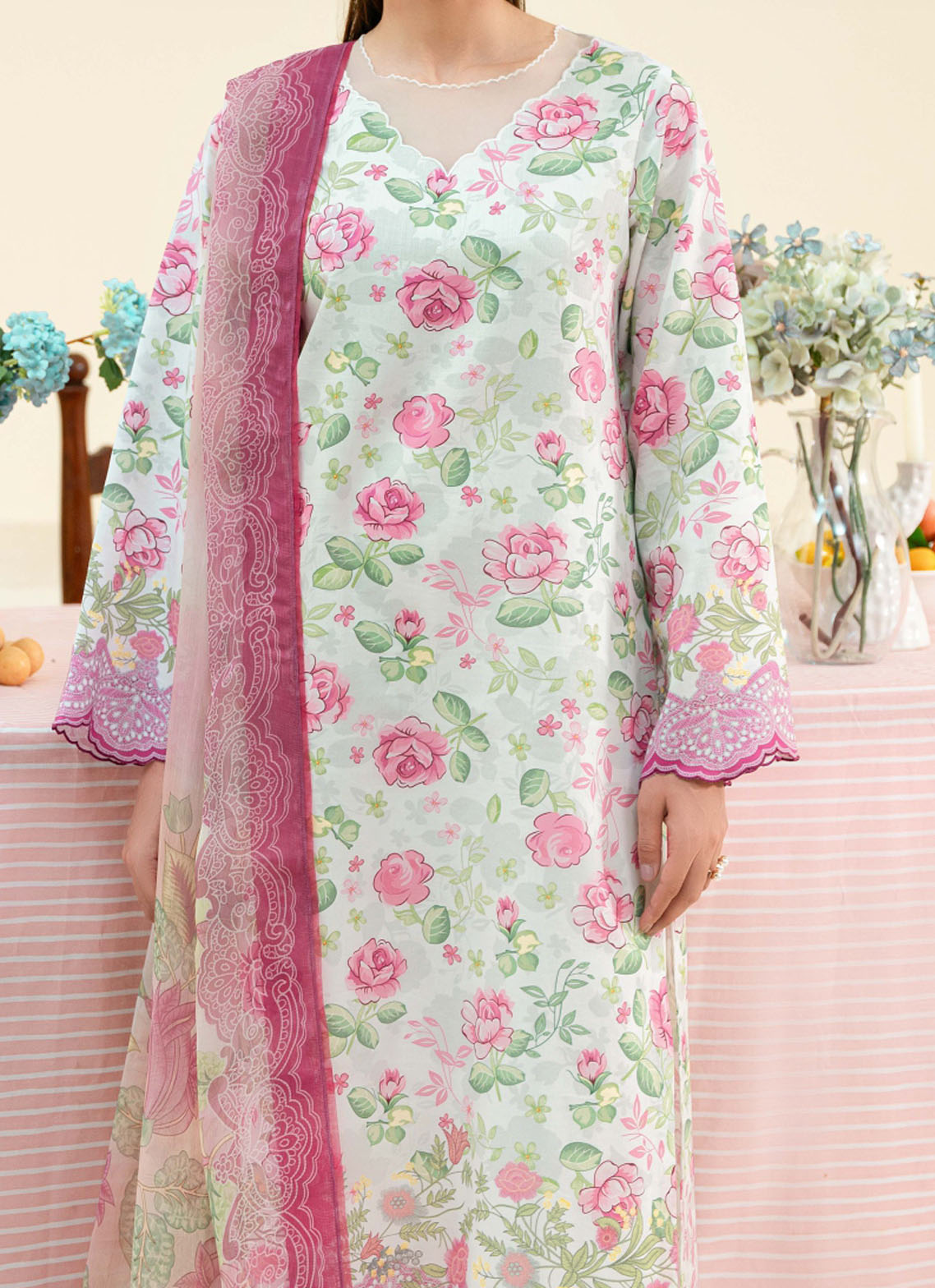 Daffodils by Seran Spring Summer Lawn Collection 2024 D-08 Freya