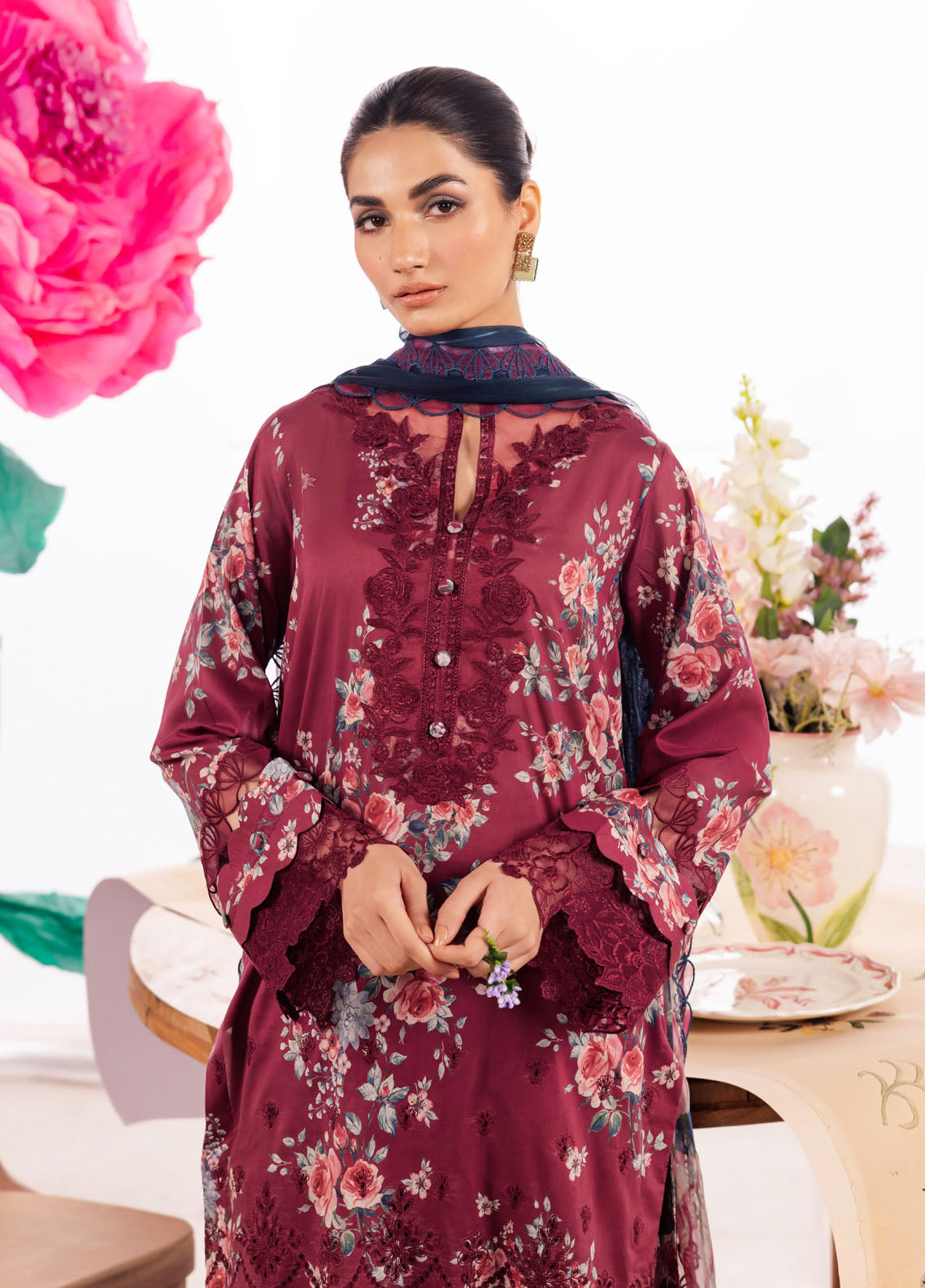 Dahlia by Iznik Unstitched Lawn Collection 2024 DL-11 Solistice