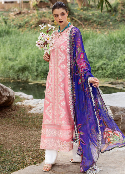Dahlia by Roheenaz Unstitched Embroidered Lawn Collection 2024 D-01B Orchid