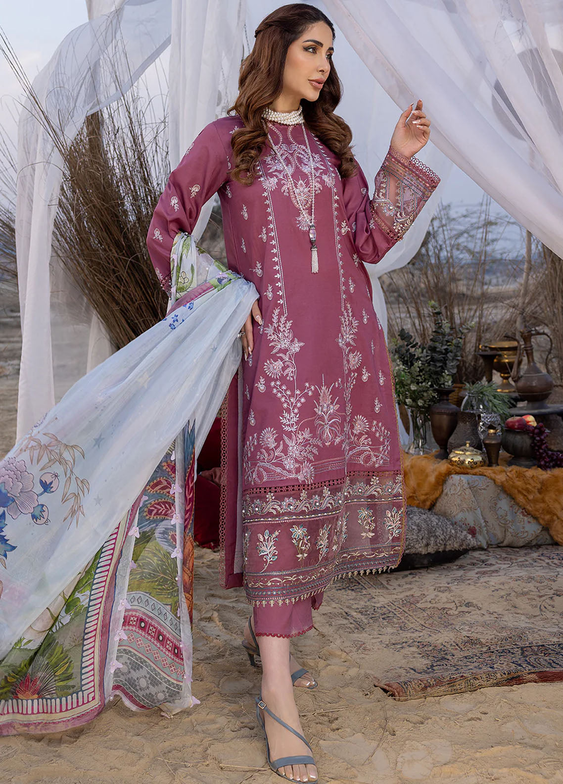 Dareen By Izel Pret Embroidered Lawn 3 Piece Suit Khuwaish