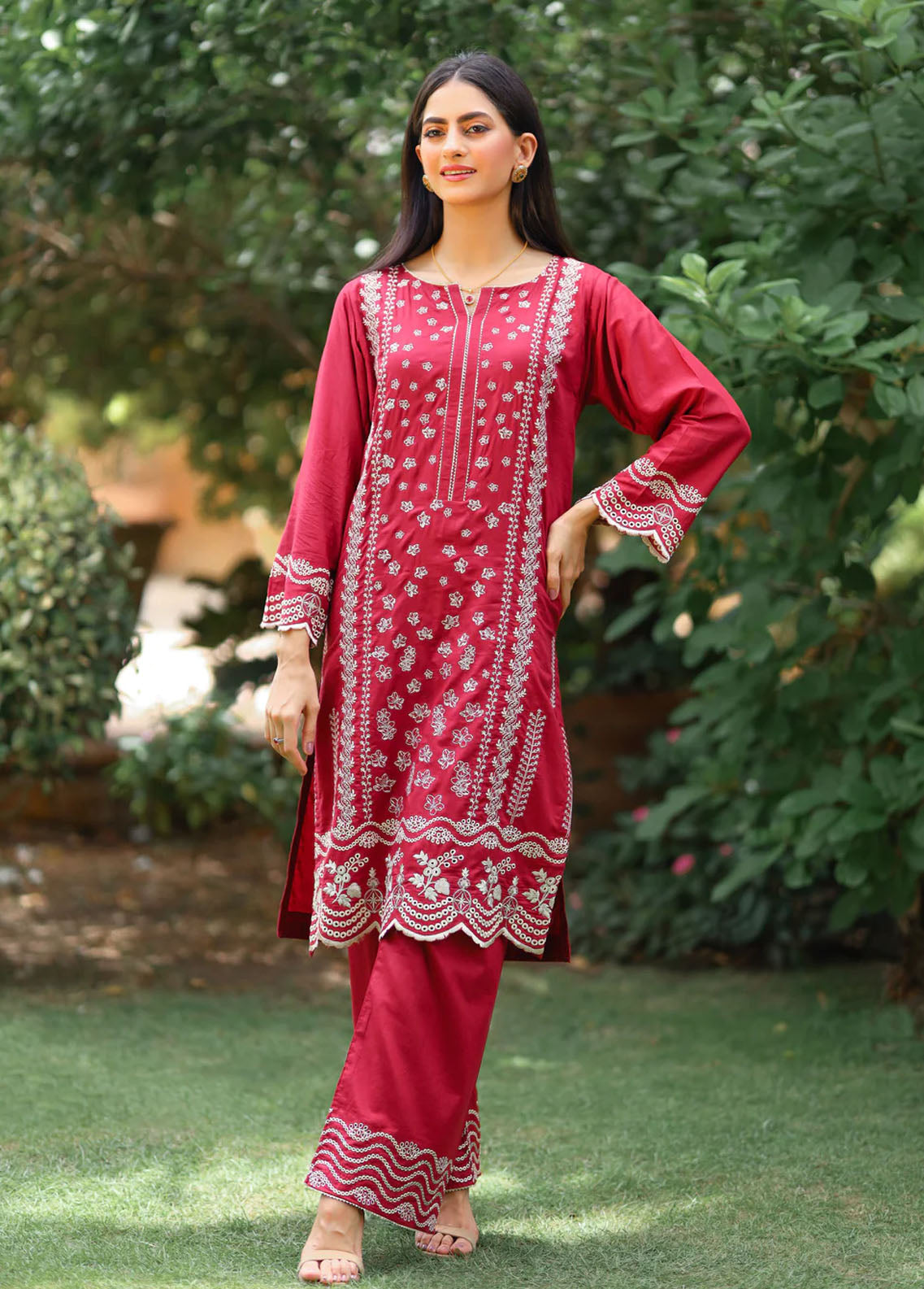 Bareeq Pret Embroidered Chikankari 3 Piece Suit BRQ23D Zargul