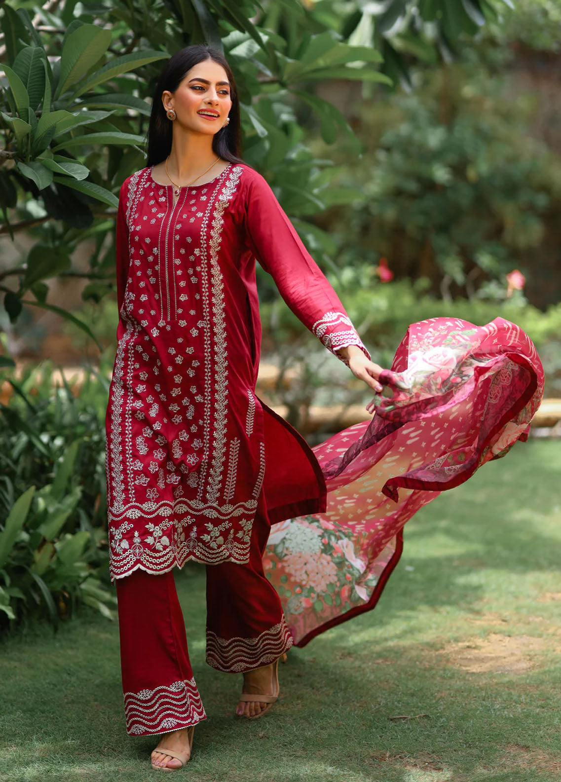 Bareeq Pret Embroidered Chikankari 3 Piece Suit BRQ23D Zargul