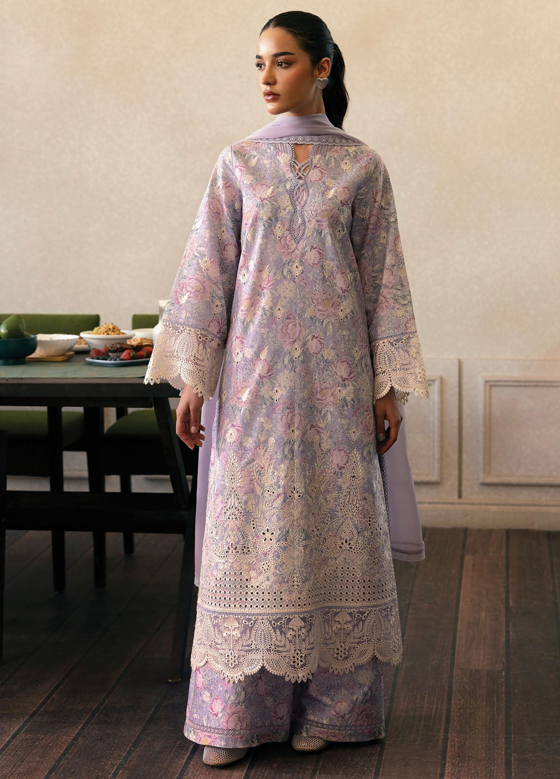 Daybreak by Afrozeh Embroidered Lawn Suits Unstitched 3 Piece AF25DB D-06 Dust Lit