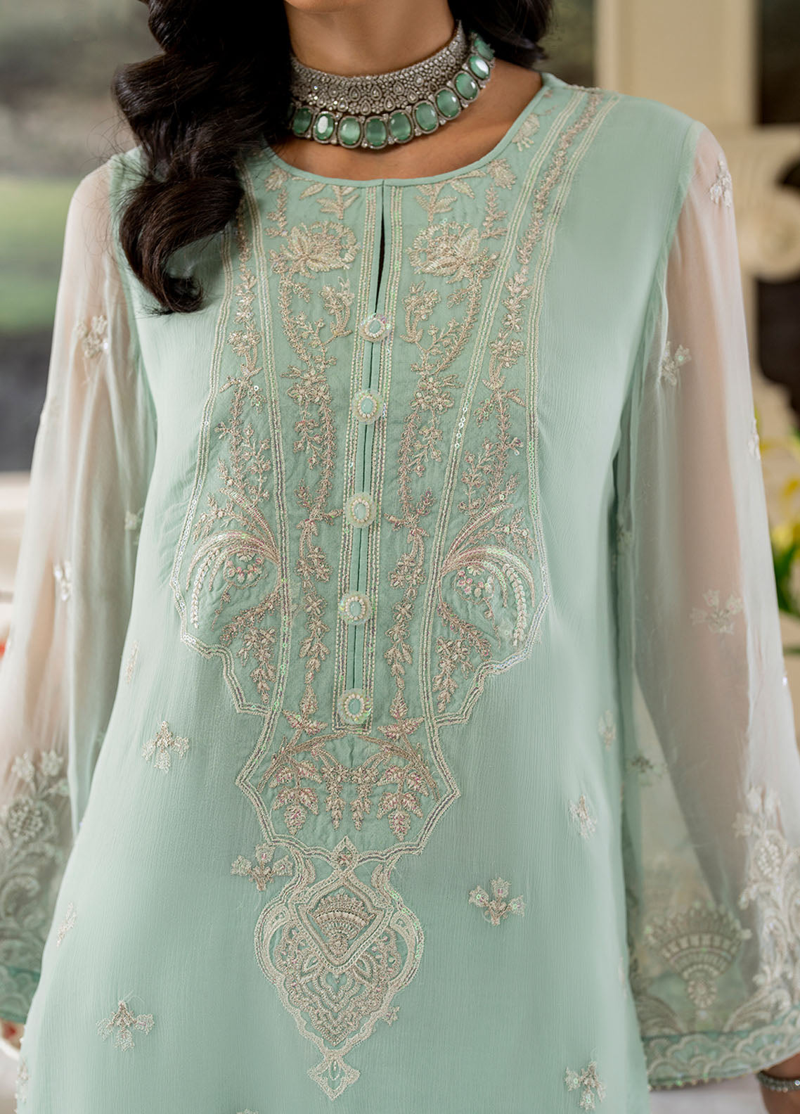 Declare Embroidered Chiffon Suits Unstitched 4 Piece DC24CL LFP-1106 Mysha - Formals Collection