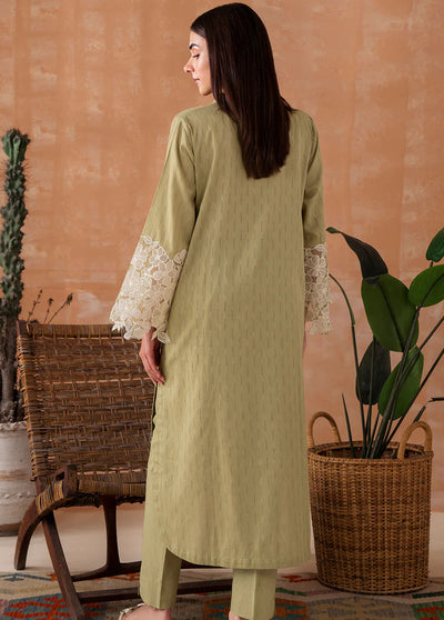 Declare Pret Embroidered 2 Piece Suit P1024-Parrot Green