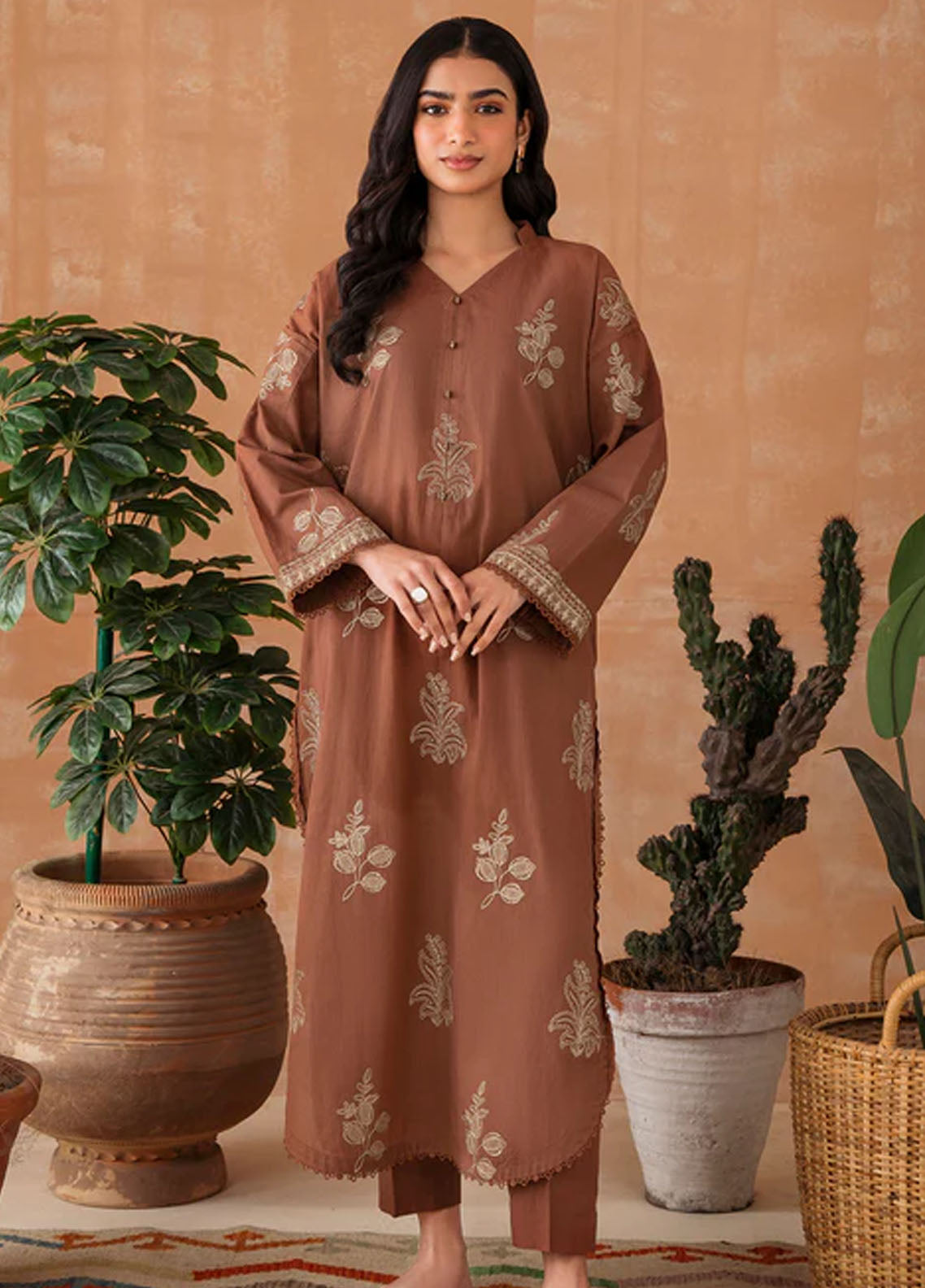 Declare Pret Embroidered Dobby Kurti P1038