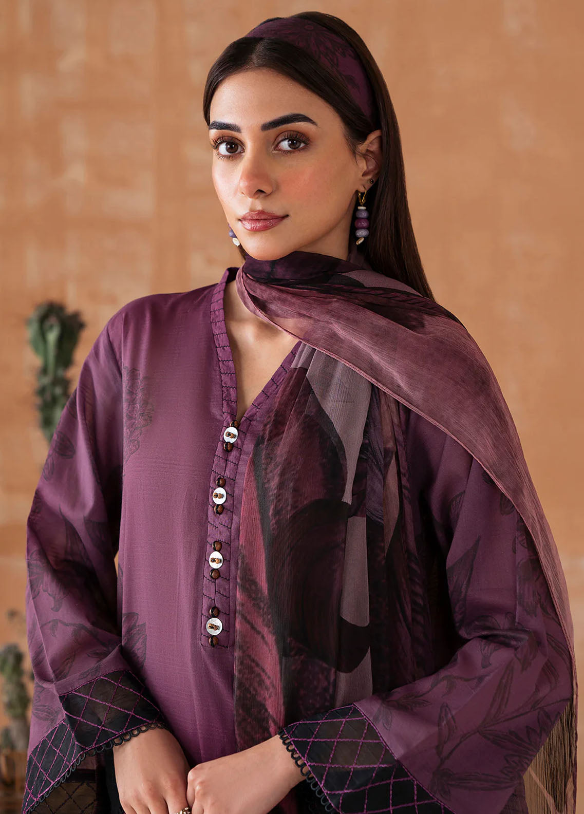 Declare Pret Printed Lawn 3 Piece Suit P1050-Purple