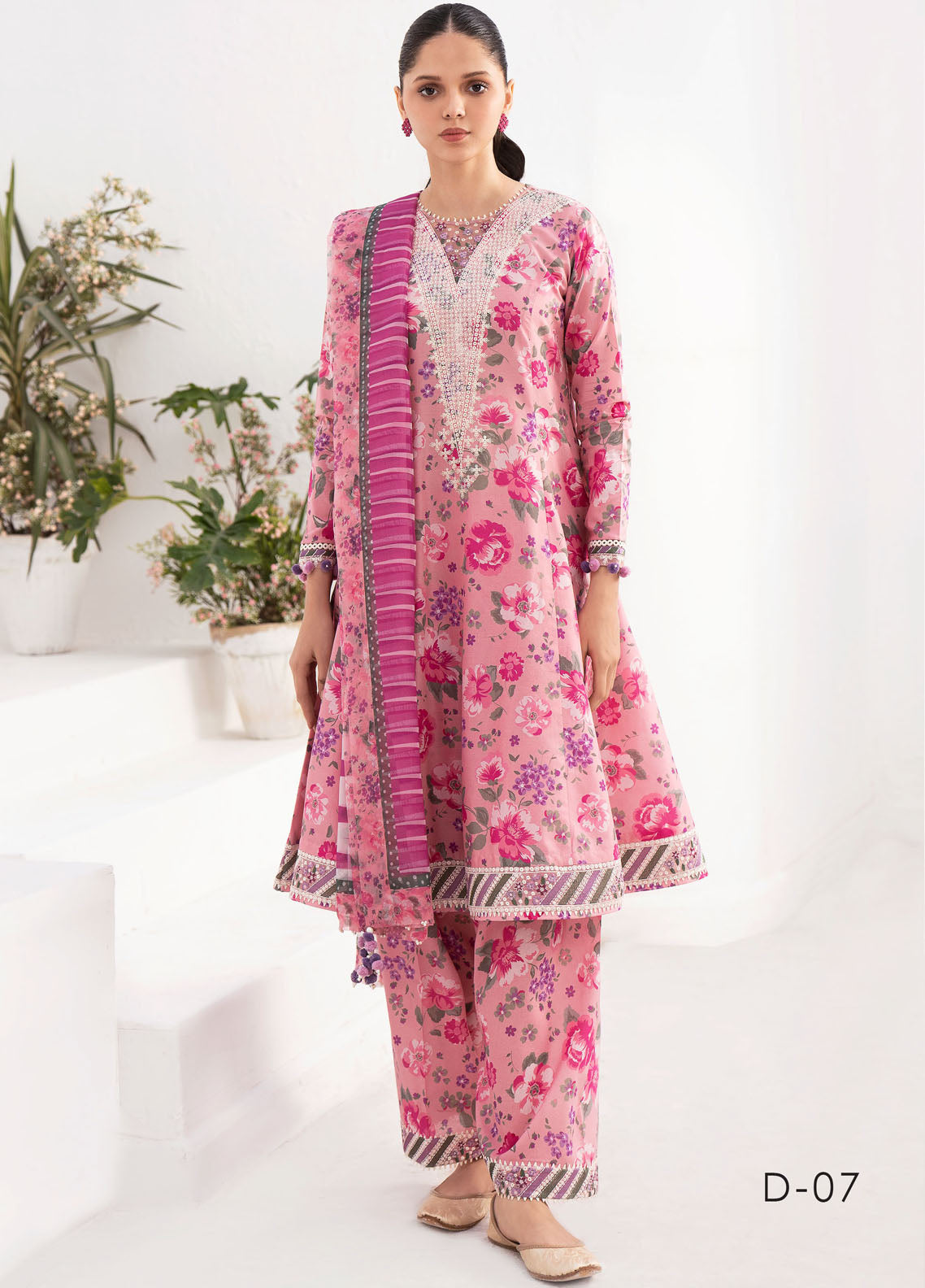 Delia By Jazmin Embroidered Lawn Collection 2024 D-07