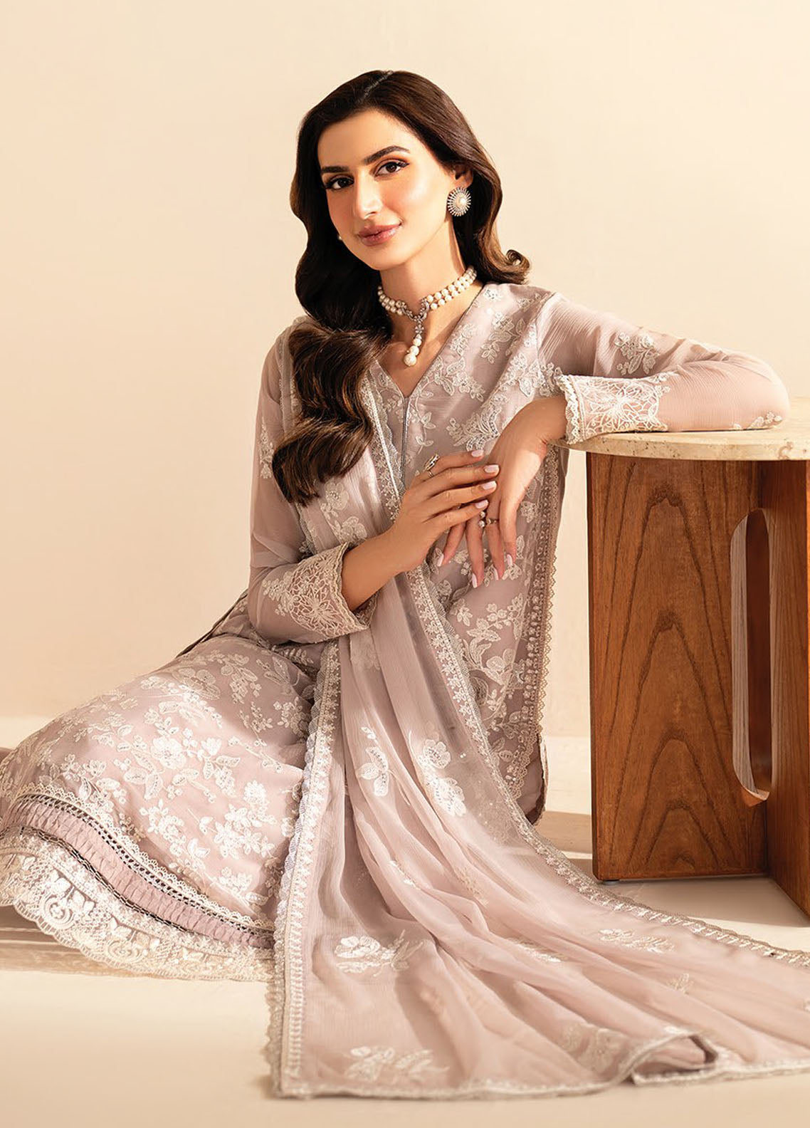 Deme by Xenia Embroidered Chiffon Suits Unstitched 3 Piece XE25DC D-04 Ahiti