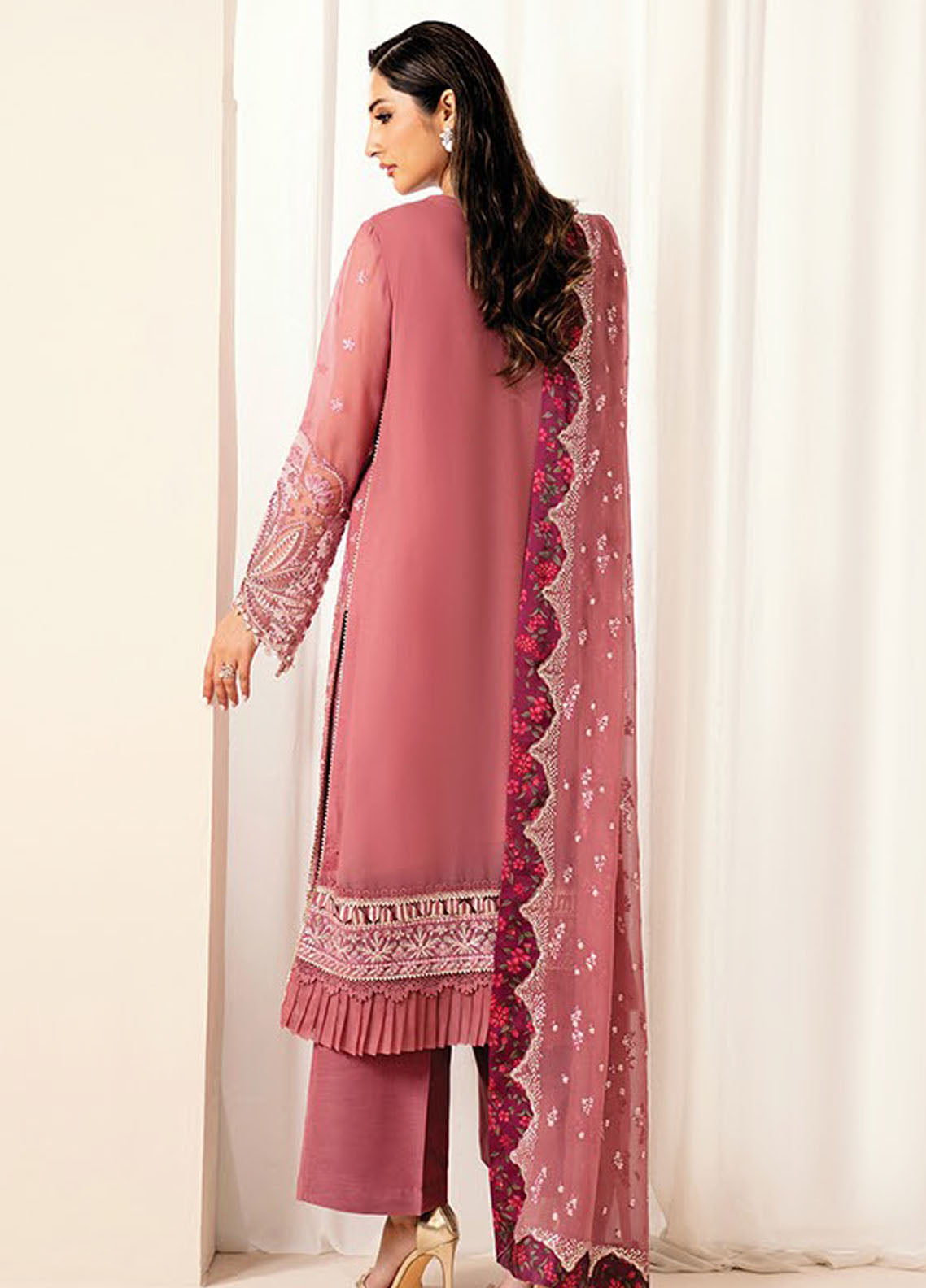Deme by Xenia Embroidered Chiffon Suits Unstitched 3 Piece XE25DC D-05 Lumen