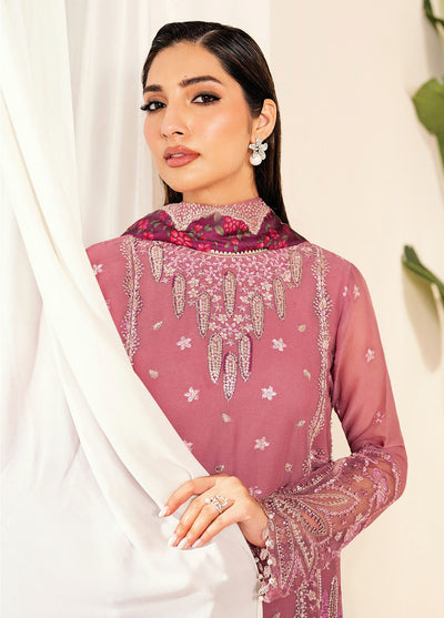 Deme by Xenia Embroidered Chiffon Suits Unstitched 3 Piece XE25DC D-05 Lumen