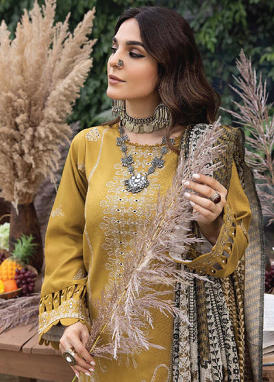 Denara By Humdum Embroidered Wool Suit Unstitched 3 Piece HD24D D-06 - Winter Collection