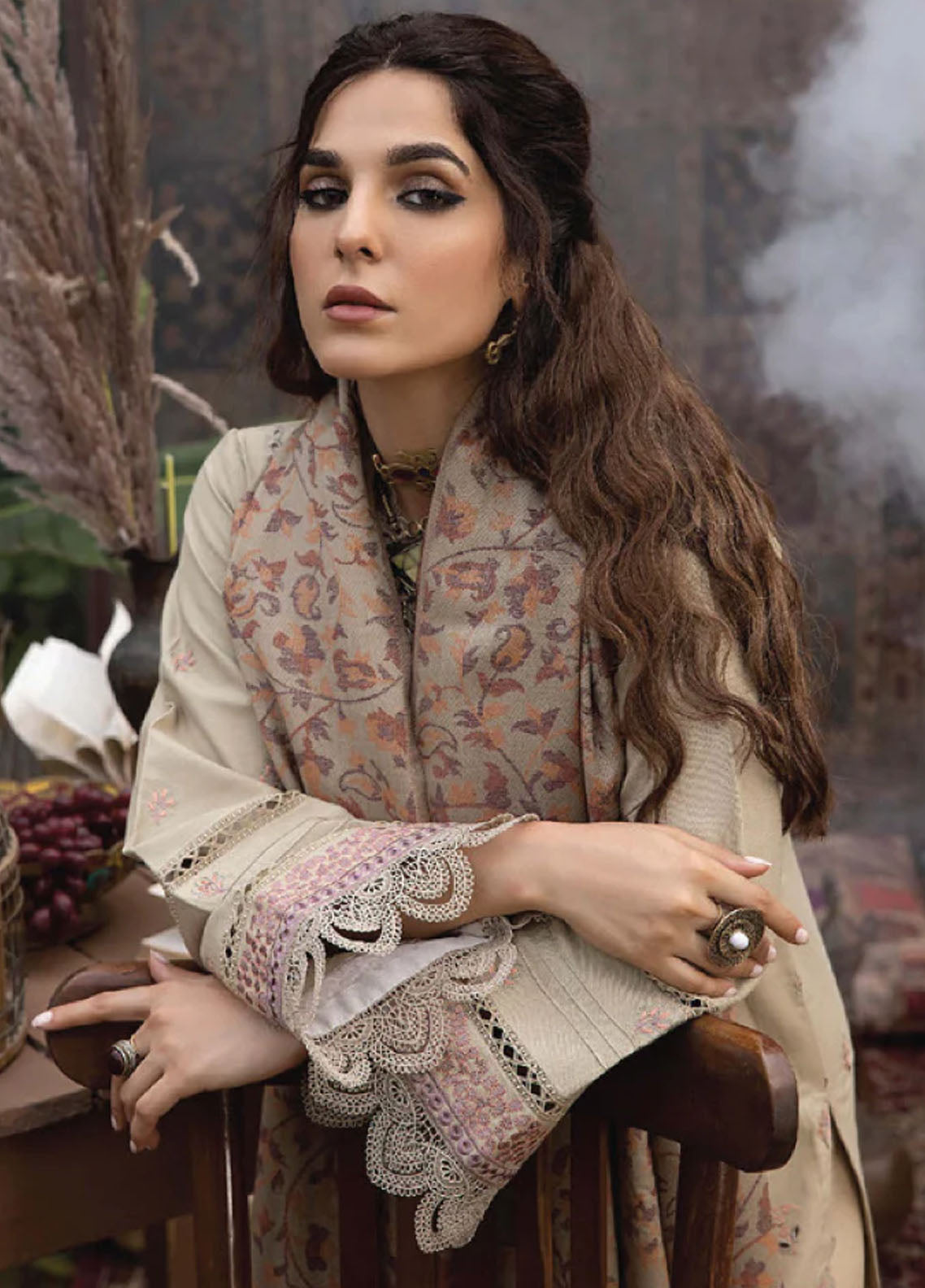 Denara By Humdum Embroidered Wool Suit Unstitched 3 Piece HD24D D-10 - Winter Collection