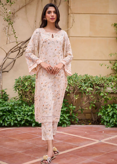 Dhanak Pret Embroidered Cotton 2 Piece Suit DHK23-D2 DC-2229 BEIGE