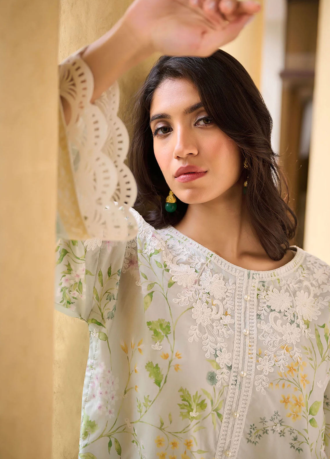 Dhanak Pret Embroidered Cotton 2 Piece Suit DHK23-D2 DC-2231 LIGHT GREEN