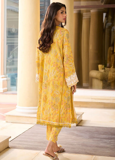 Dhanak Pret Embroidered Cotton 2 Piece Suit DHK23-D2 DC-2233 YELLOW