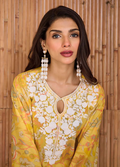 Dhanak Pret Embroidered Cotton 2 Piece Suit DHK23-D2 DC-2233 YELLOW