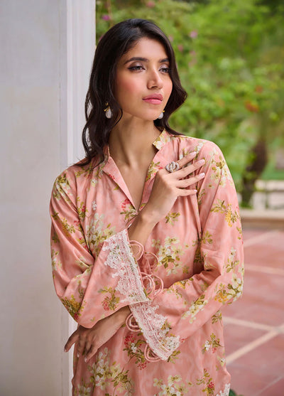 Dhanak Pret Embroidered Cotton 2 Piece Suit DHK23-D2 DC-2235 PEACH