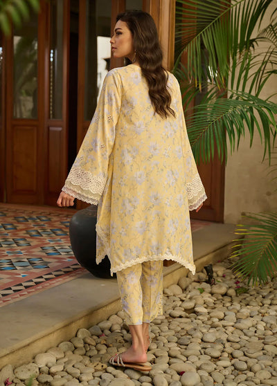 Dhanak Pret Embroidered Lawn 2 Piece Suit DC-2178 LEMON