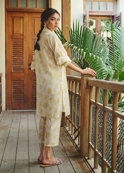 Dhanak Pret Embroidered Lawn 2 Piece Suit DC-2224 OFF WHITE