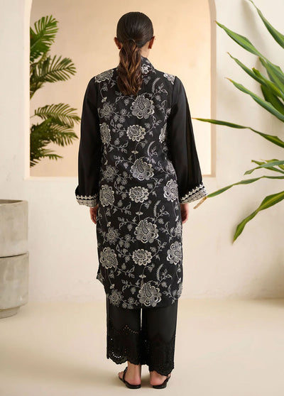 Dhanak Pret Embroidered Lawn Kurti DHK23BW DC-0507 BLACK