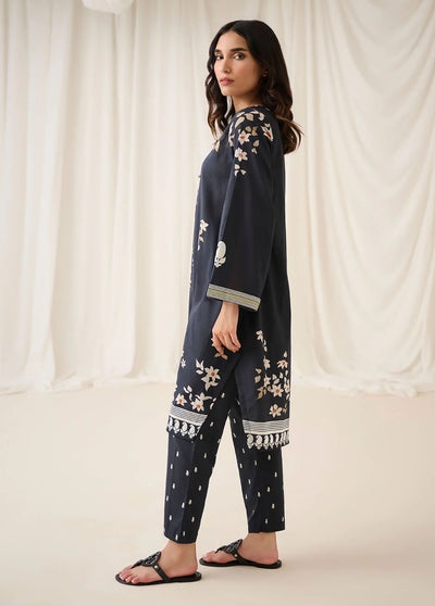 Dhanak Pret Embroidered Lawn 2 Piece Suit DHK23BW DC-2190 BLACK