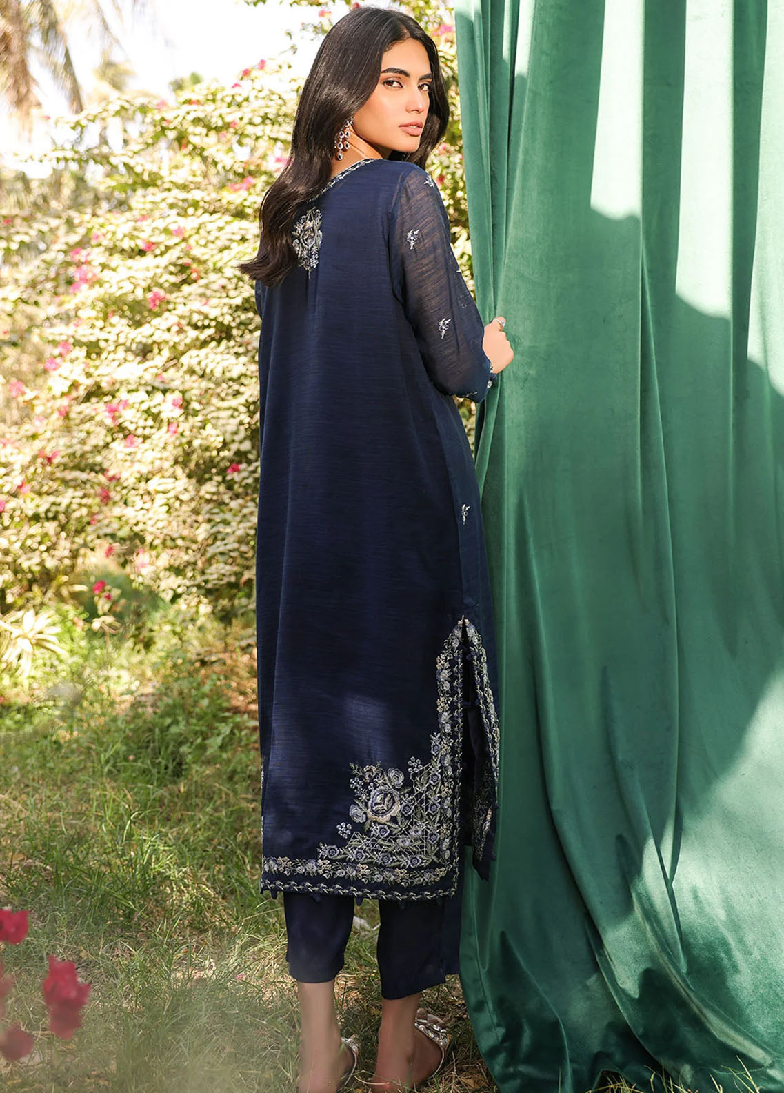 Dhanak Pret Embroidered Munar 2 Piece Suit DHK23M DA-2127 NAVY BLUE