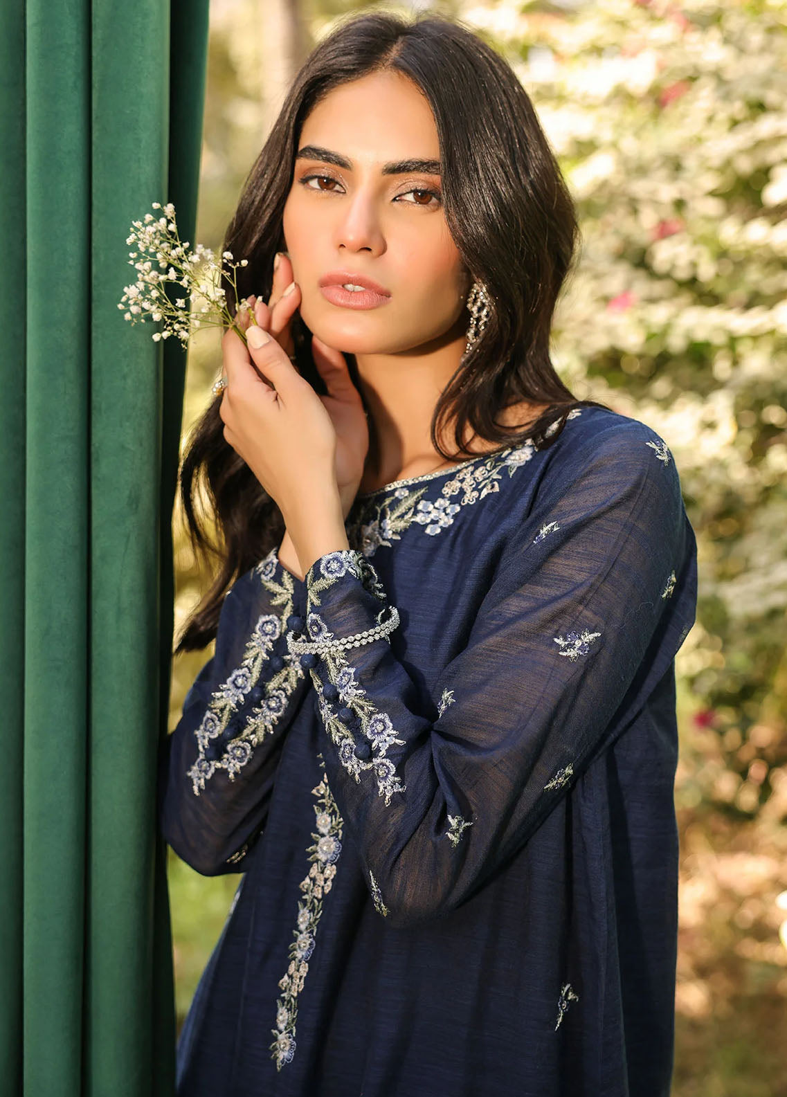 Dhanak Pret Embroidered Munar 2 Piece Suit DHK23M DA-2127 NAVY BLUE