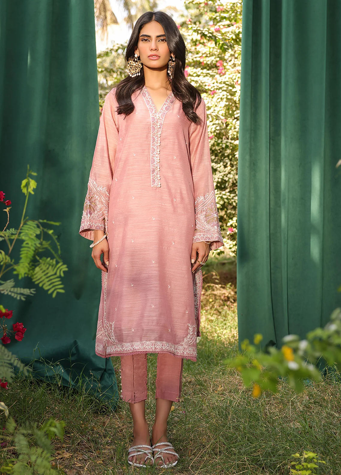 Dhanak Pret Embroidered Munar 2 Piece Suit DHK23M DA-2128 MAUVE