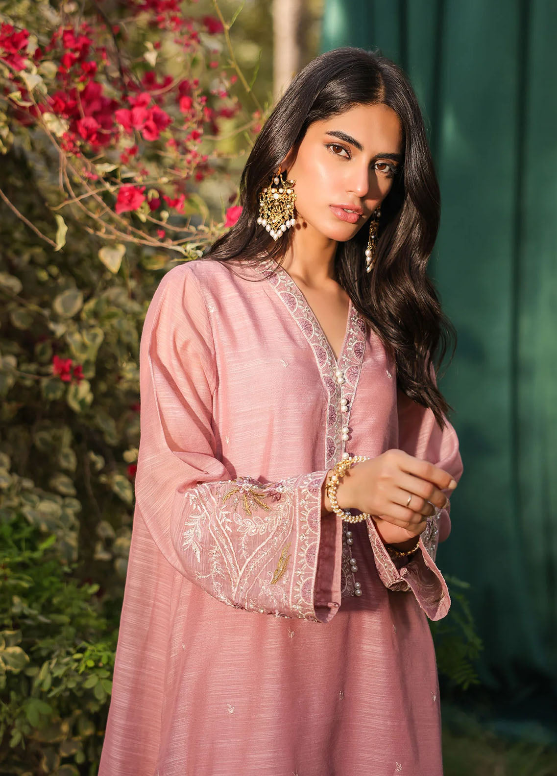 Dhanak Pret Embroidered Munar 2 Piece Suit DHK23M DA-2128 MAUVE