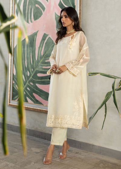 Dhanak Pret Embroidered 2 Piece Suit DA-1756 OFF-WHITE