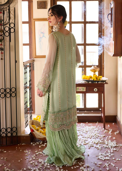 Dhanak Pret Embroidered Chiffon 2 Piece Suit SS24DA-2362 Light Green