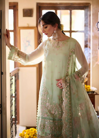 Dhanak Pret Embroidered Chiffon 2 Piece Suit SS24DA-2362 Light Green