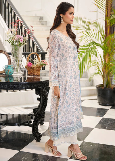 Dhanak Pret Embroidered Chiffon 2 Piece Suit SS24DA-2365 Sky Blue